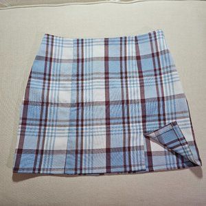 Forever 21 Plaid Mini Skirt W/ Side Slit - Size Medium